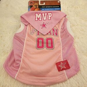 Nwt DOG MVP Basketball Jersey + Bandana #1 Fan Pink Costume Size Medium